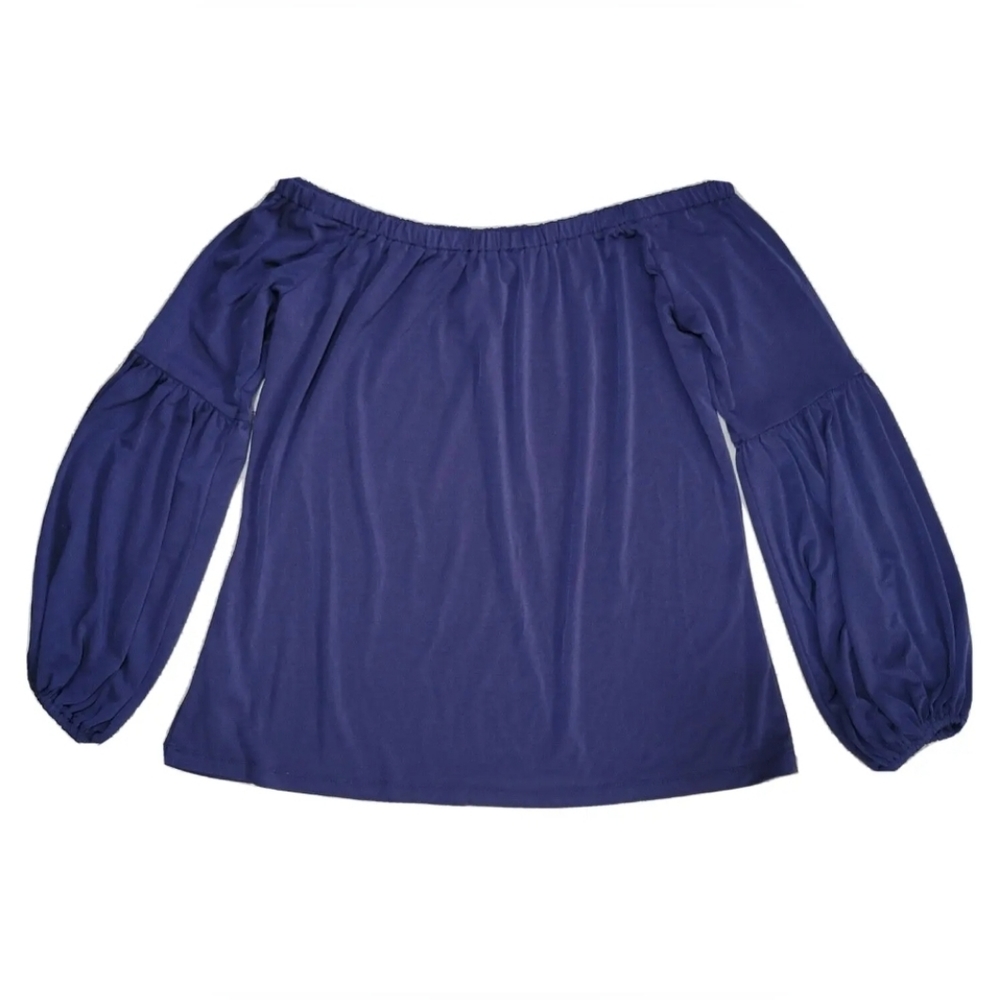 MICHAEL Michael Kors Off-The-Shoulder Balloon Sleeve Top - Size Small